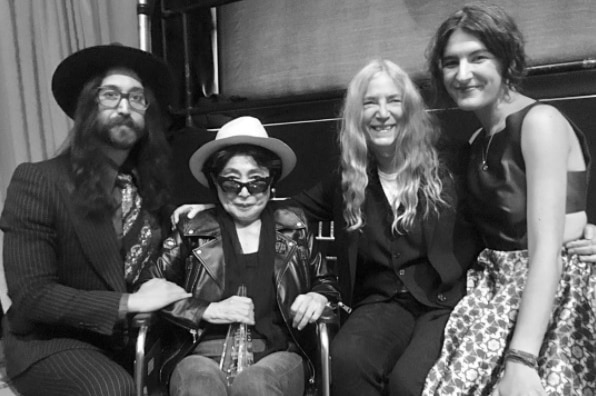 Sean Lennon, Yoko Ono, Patti Smith and Jesse Smith
