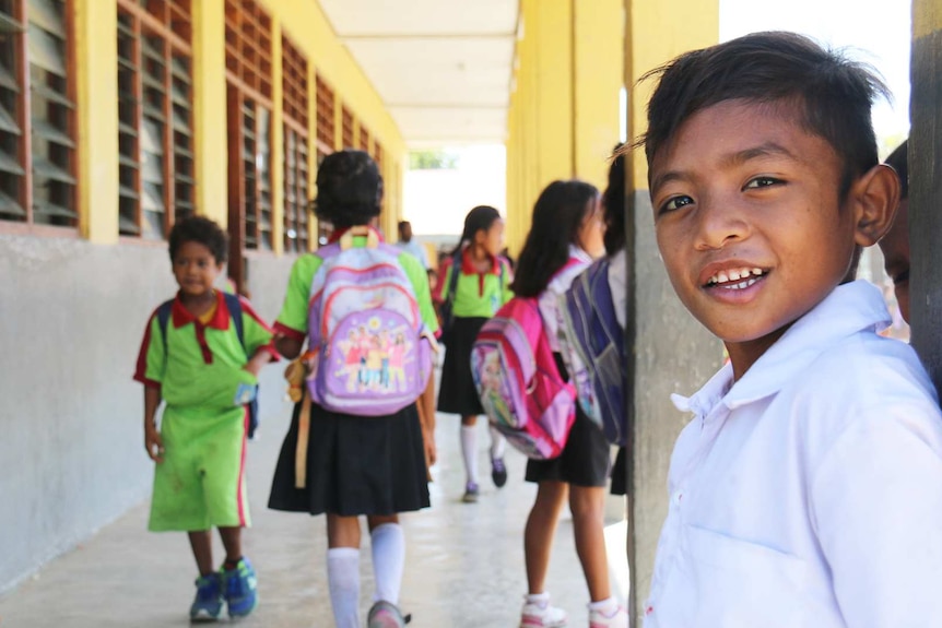 Student at Dili's Fomento School in Dili.