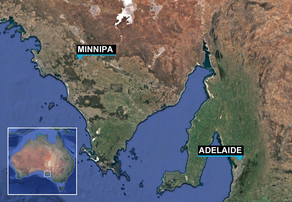 Google Earth map showing location of Minnipa