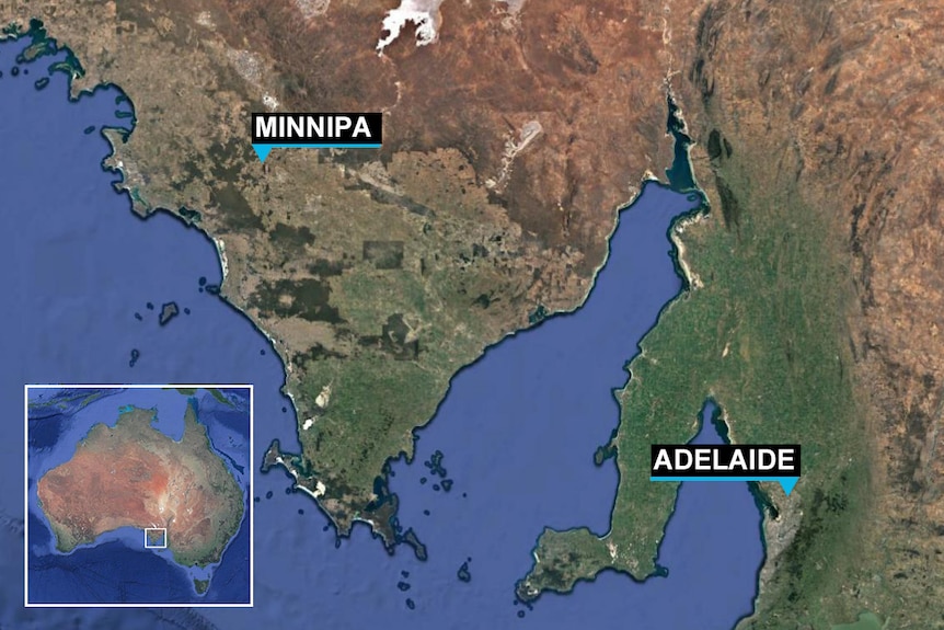 Google Earth map showing location of Minnipa
