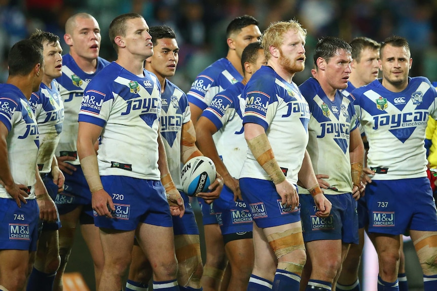 Bulldogs look on during NRL finals loss to Sydney