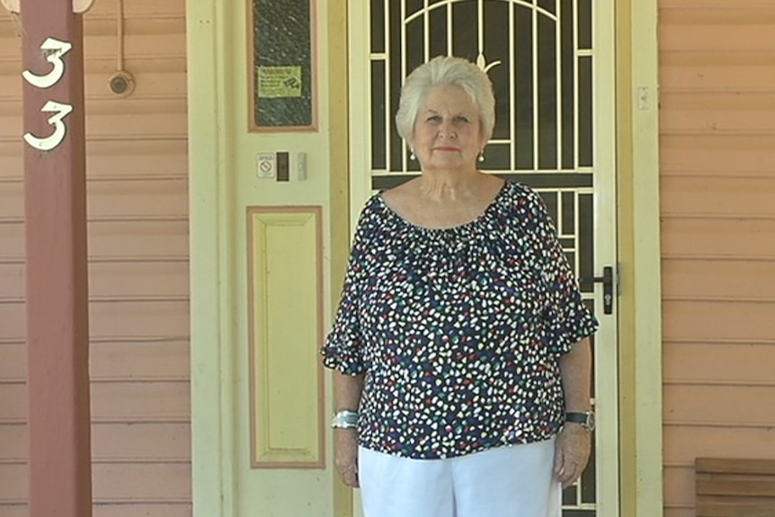 Ruth Dinsdale standing in front of her house in Holbrook.