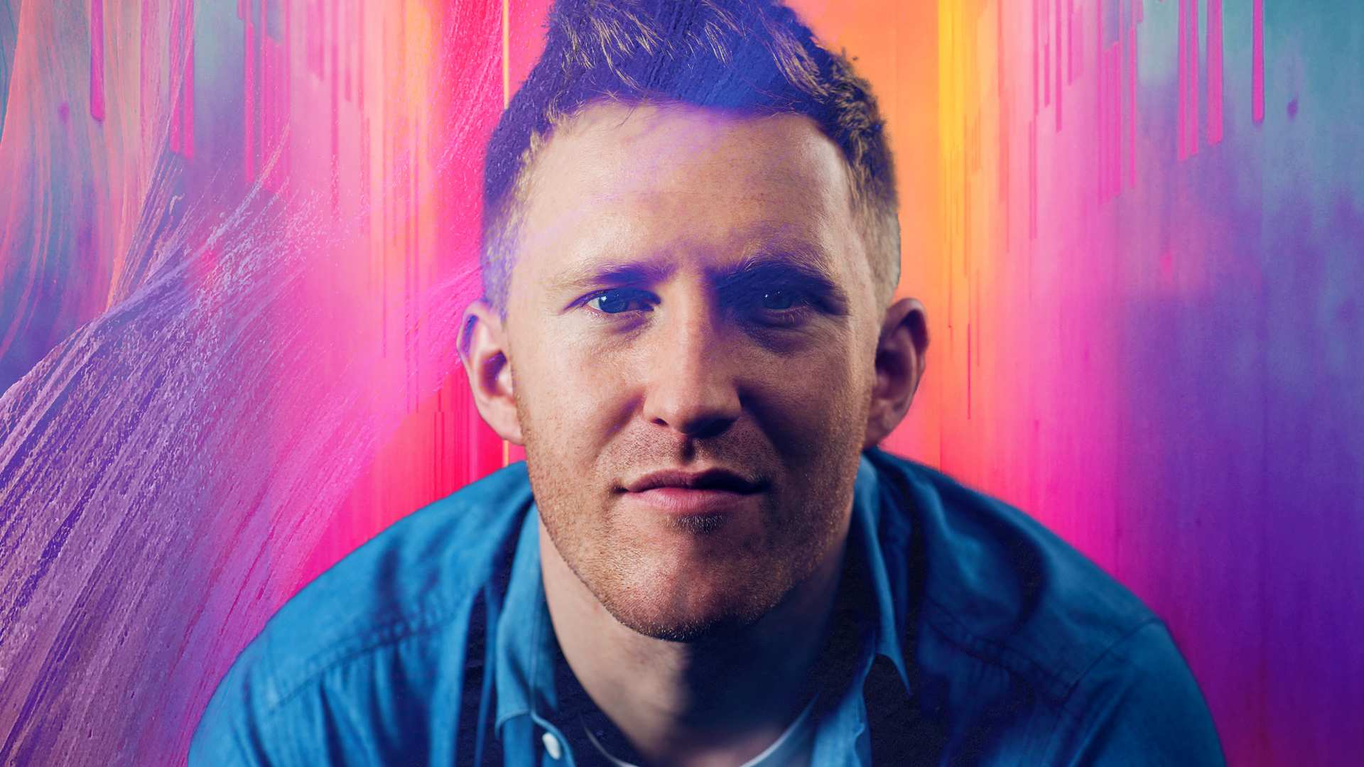 Jason Ball headshot with colourful digital illustration effect