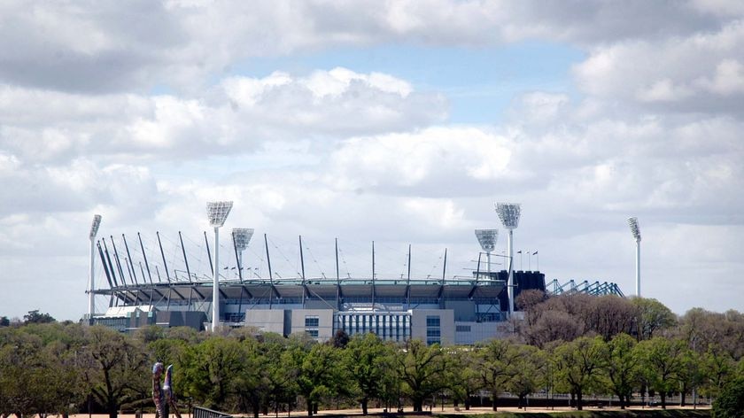 The iconic Melbourne Cricket Ground (MCG) overlooks the Yarra River in Melbourne.