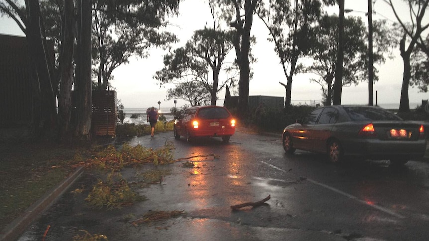 Damage from storm on Bribie Island