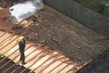 Police examine a brick wall that collapsed killing a man in Brighton East