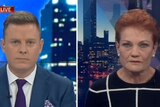 Journalist Ben Fordham and Pauline Hanson.