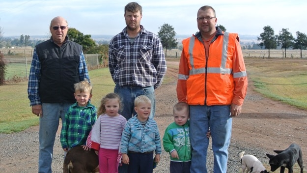 Three generations of the Blake family, living near the Mangoola mine near Denman.