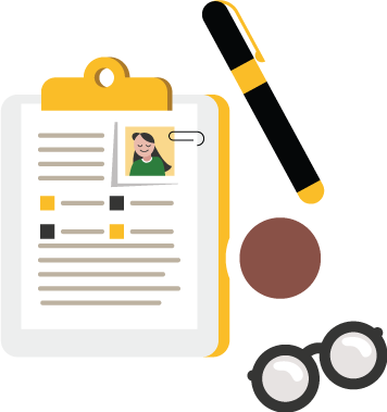 Clipboard and pen as part of applying for ABC careers site