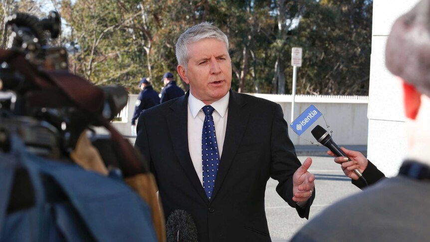 Brendan O'Connor speaks to reporters in Canberra