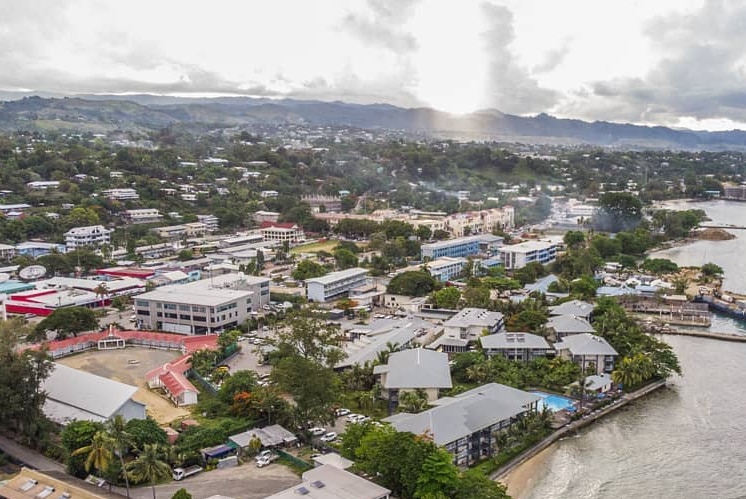 A aerial view of Honiara