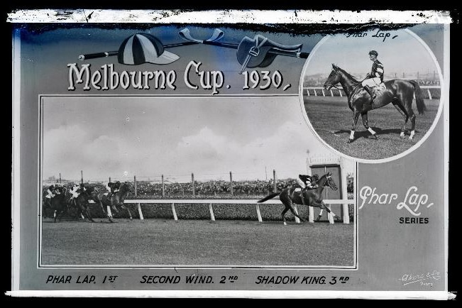 Rose Stereograph collection of images with photo of Phar Lap winning the Melbourne Cup