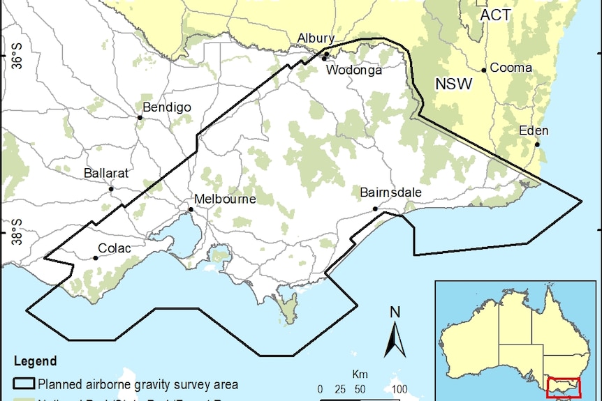 A map showing the area of the survey