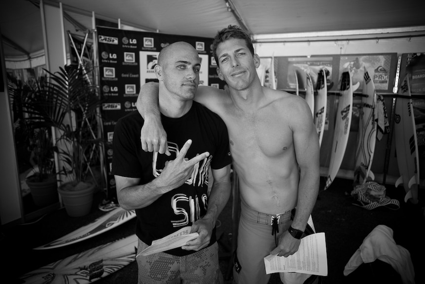 Kelly Slater with Andy Irons