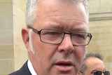 Troy Buswell outside Parliament revealing bipolar disorder and apologising for car crashes