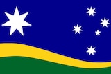 An alternative Australian flag design including the southern cross and a green and gold wave