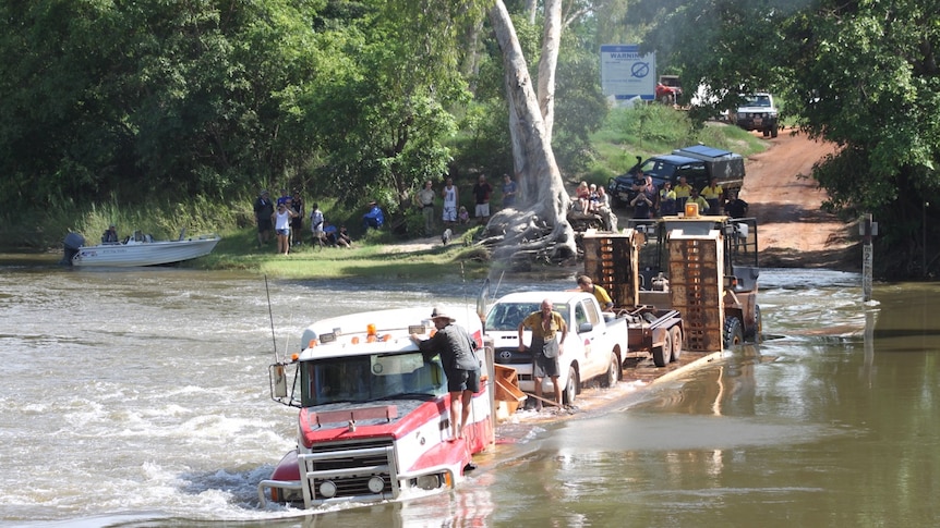 Drama on the Alligator River when a truck was stranded at a crossing.