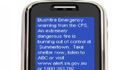 Warning messages are sent to mobile phones as part of the new phone bushfire warning system.
