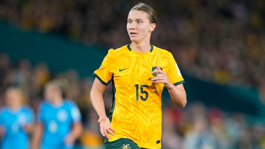 A Matildas player during a Women's World Cup match against England in Sydney.