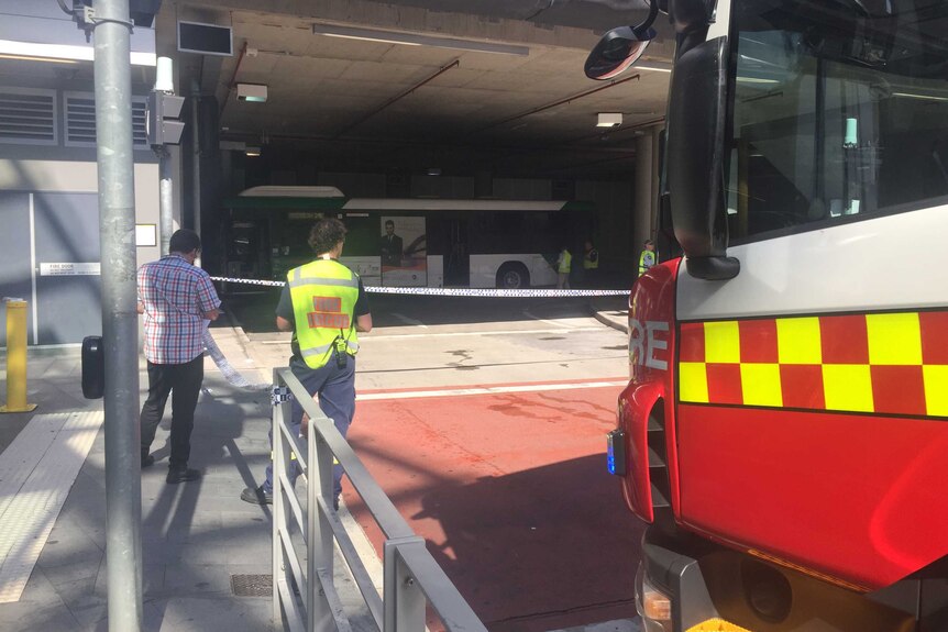 Fire fighters at the scene after Chatswood bus crash