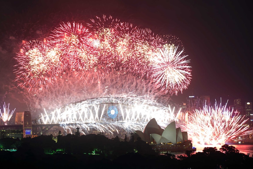 Fireworks explode over Sydney Harbour