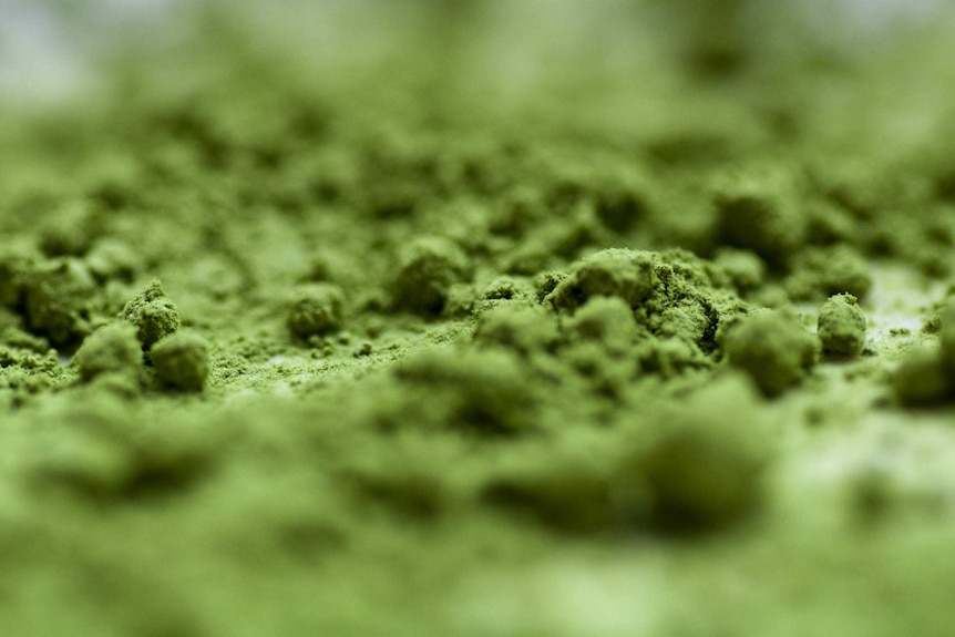 A pile of matcha green tea powder.