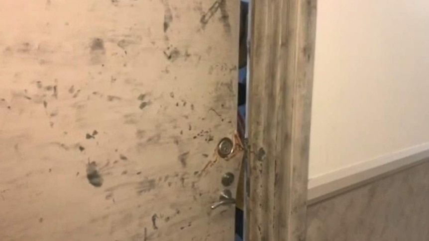 A damaged door