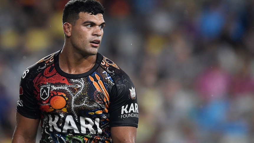 David Fifita looks on during the 2021 Indigenous All Stars game 