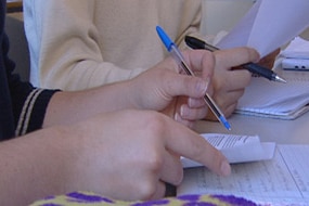 File photo: Students writing (ABC News)