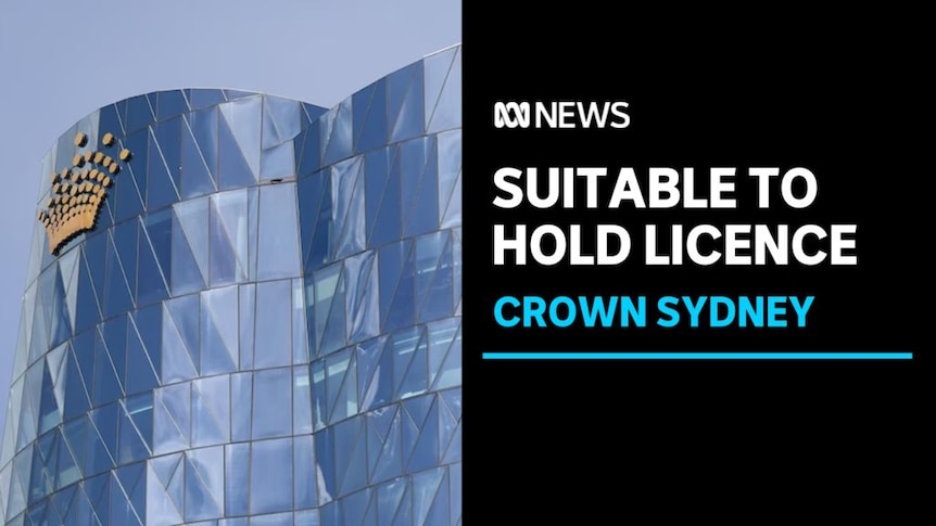 Suitable to Hold Licence, Crown Sydney: The Crown logo on the top of a glass tower.