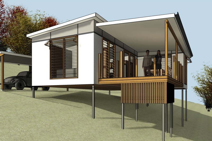 An artist's impression of a modular home.