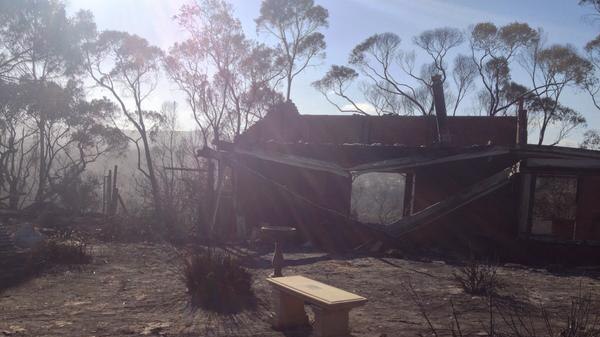 A family home destroyed by bushfires in Adelaide Hills