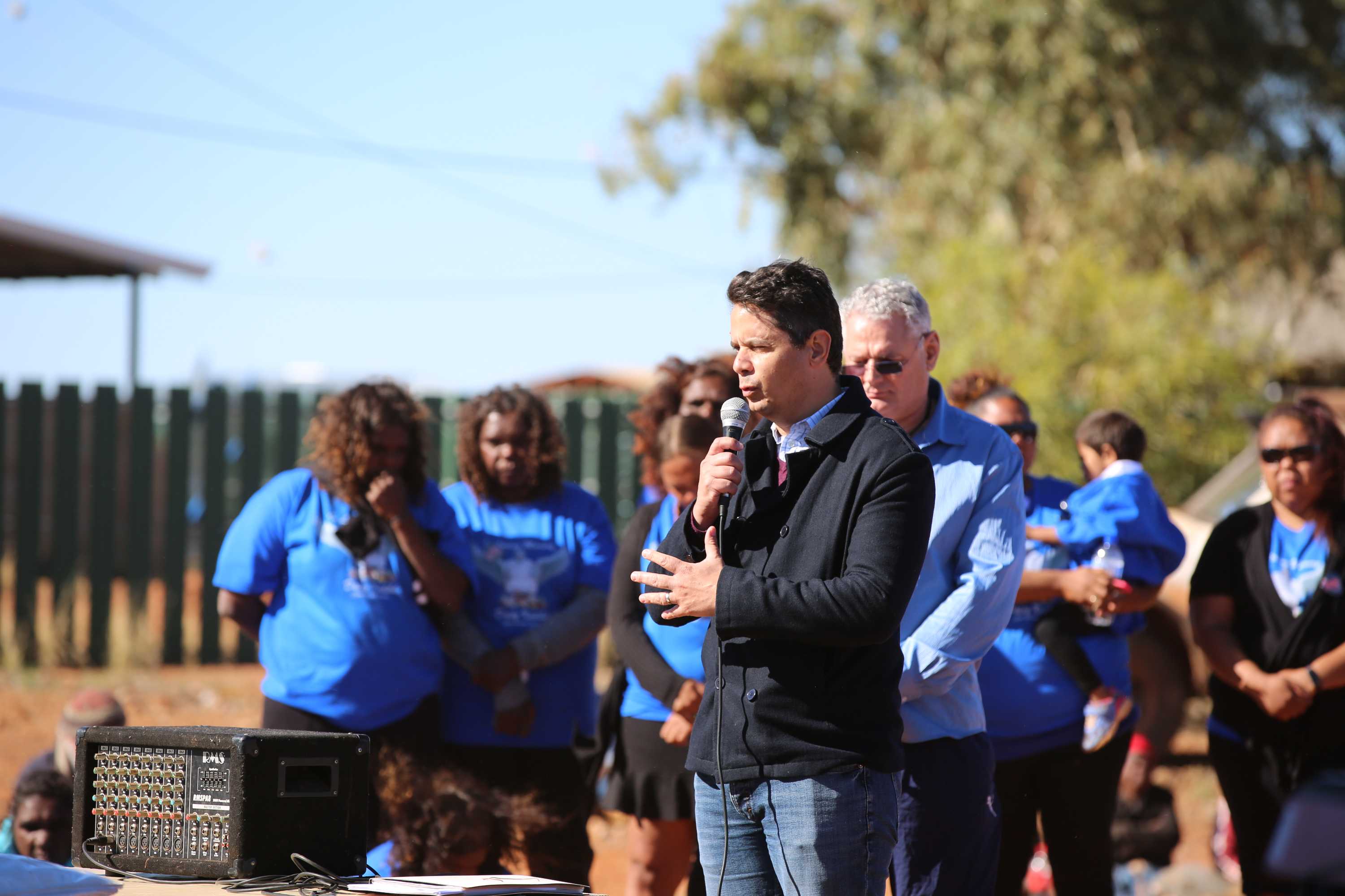 WA Indigenous Affairs Minister Ben Wyatt addresses the service.