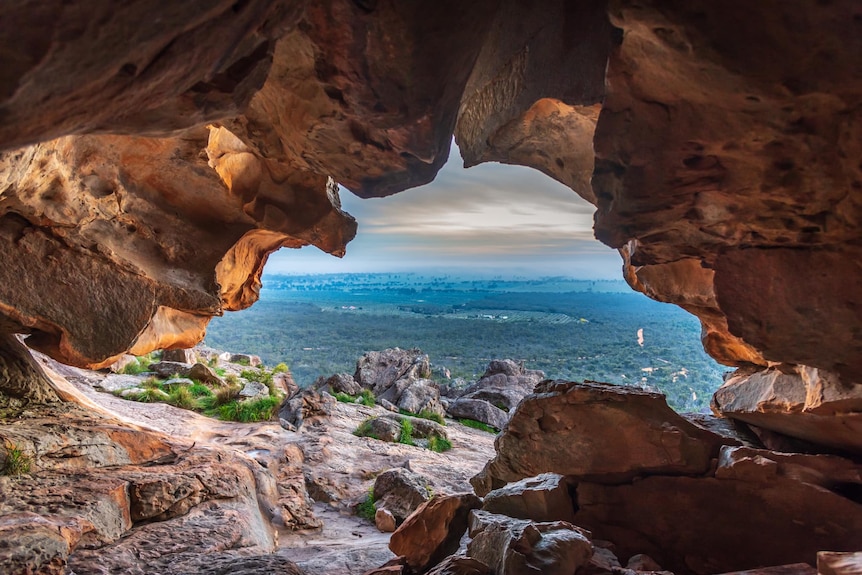 A hollow in a mountain