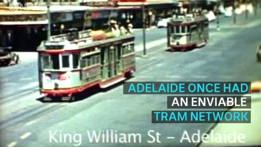 Why was Adelaide's extensive tram network ripped up in the 1950s?