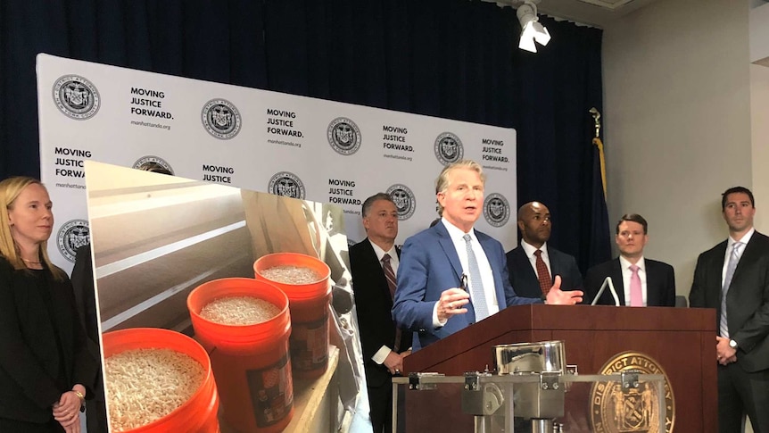 Manhattan DA Cyrus Vance announces the arrest of dark net drug traffickers