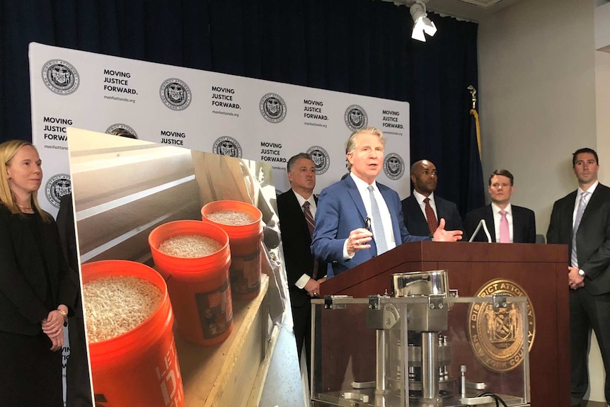 Manhattan DA Cyrus Vance announces the arrest of dark net drug traffickers