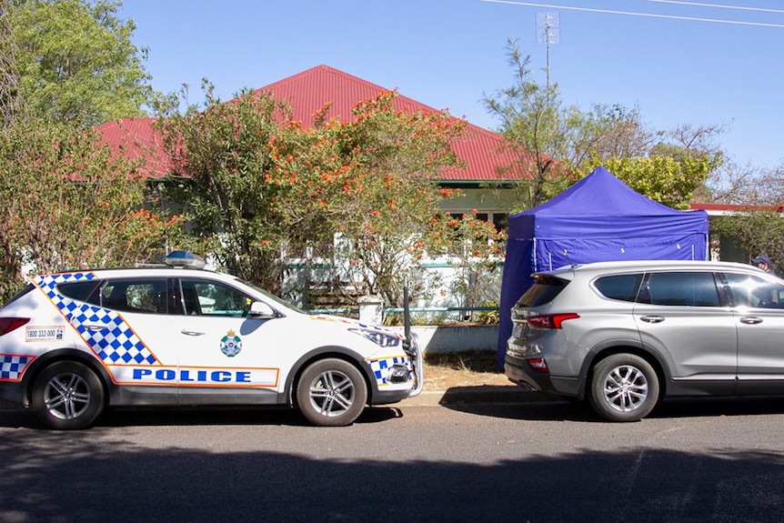 Police at the Chinchilla house where they dug up the backyard in the search for a missing toddler, December 4 2019