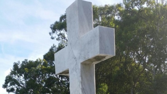 The restored headstone at Sgt William Bowen's gravesite