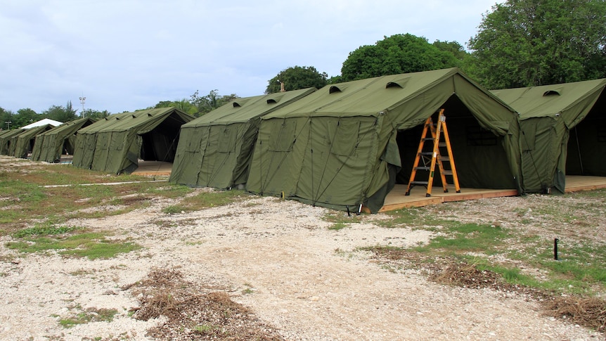 Tents to house asylum seekers on Nauru.