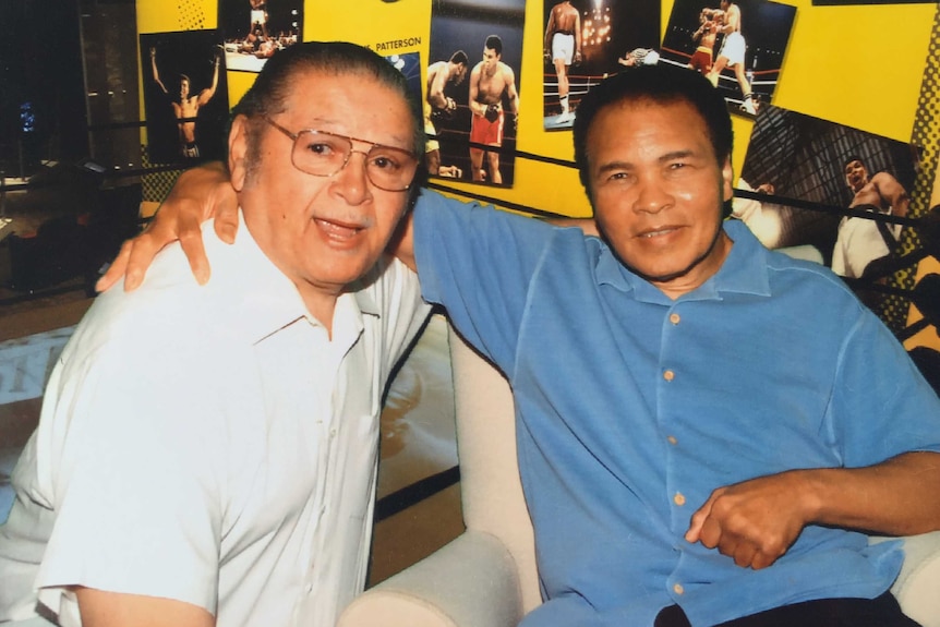 An undated photo of Lawrence Montgomery with his friend Muhammad Ali.