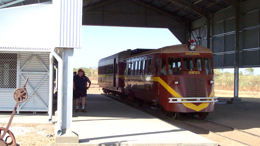 Gulflander train parked in the Croydon Station in north-west Queensland in 2004