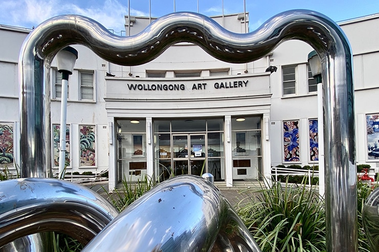 Outside the Wollongong Art Gallery.