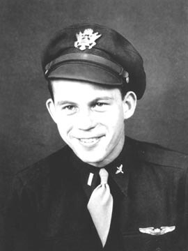 A wartime photo of Second Lieutenant William E. James in uniform.