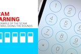 A graphic for scam voicemail recording.