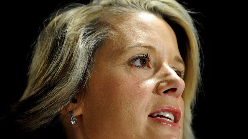 NSW premier Kristina Keneally speaks to media during a press conference in Sydney on April 16, 2010.