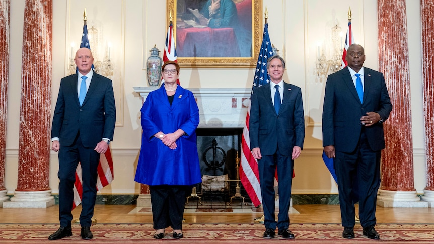 Peter Dutton, Marise Payne, Antony Blinken, and Lloyd Austin