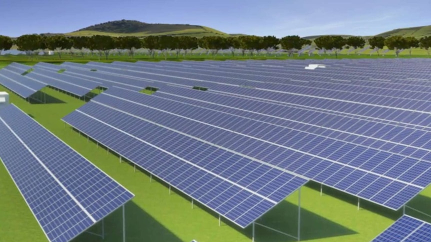 Artist impression of Mugga Lane Solar Park in Canberra