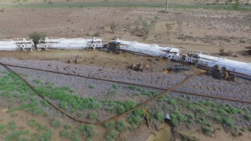 Drone footage shows extent of train and rail damage