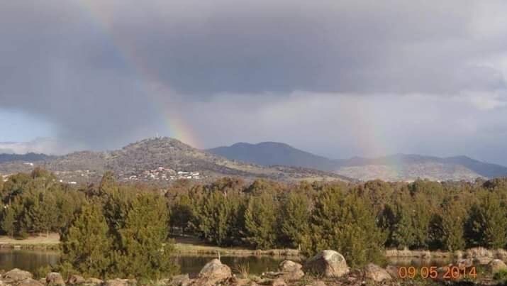 A double rainbow over the Tuggeranong valley.